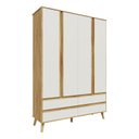 Ver imagem 2 de Guarda-Roupa Infantil com 4 Portas 4 Gavetas e Pés Palito Luly 100% MDF Espresso Móveis Bege/Off White/Amêndoa