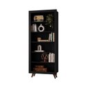 Ver imagem 3 de Estante para Livros 6 Prateleiras Pés em Madeira Maciça Retrô