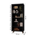 Ver imagem 4 de Estante para Livros 6 Prateleiras Pés em Madeira Maciça Retrô