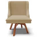 Ver imagem 6 de Kit 6 Cadeiras Decorativas Sala de Jantar Base Fixa de Madeira Firenze Suede Marrom/Preto G19 - Gran