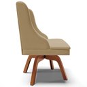 Ver mais imagens de Kit 6 Cadeiras Decorativas Sala de Jantar Base Fixa de Madeira Firenze Suede Marrom/Preto G19 - Gran