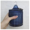 Ver imagem 3 de Bomboniere De Vidro Grosso Azul Com Detalhe Em Metal 17cm