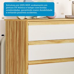 Cômoda Infantil com 1 Porta 4 Gavetas e Pés Palito Luly 100% MDF Espresso Móveis - 5