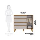 Ver imagem 3 de Cômoda Infantil com 1 Porta 4 Gavetas e Pés Palito Luly 100% MDF Espresso Móveis