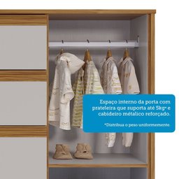 Cômoda Infantil com 1 Porta 4 Gavetas e Pés Palito Luly 100% MDF Espresso Móveis - 6
