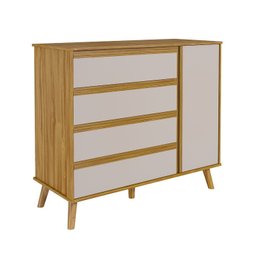 Cômoda Infantil com 1 Porta 4 Gavetas e Pés Palito Luly 100% MDF Espresso Móveis - 2