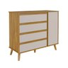 Cômoda Infantil com 1 Porta 4 Gavetas e Pés Palito Luly 100% MDF Espresso Móveis - 2