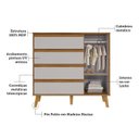 Ver imagem 4 de Cômoda Infantil com 1 Porta 4 Gavetas e Pés Palito Luly 100% MDF Espresso Móveis