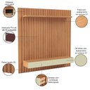 Ver imagem 6 de Painel Ripado para Tv 65 Pol 2 Gavetas 183cm Baraka D03 Freijó Off White - Lyam Decor