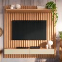 Ver imagem 2 de Painel Ripado para Tv 65 Pol 2 Gavetas 183cm Baraka D03 Freijó Off White - Lyam Decor