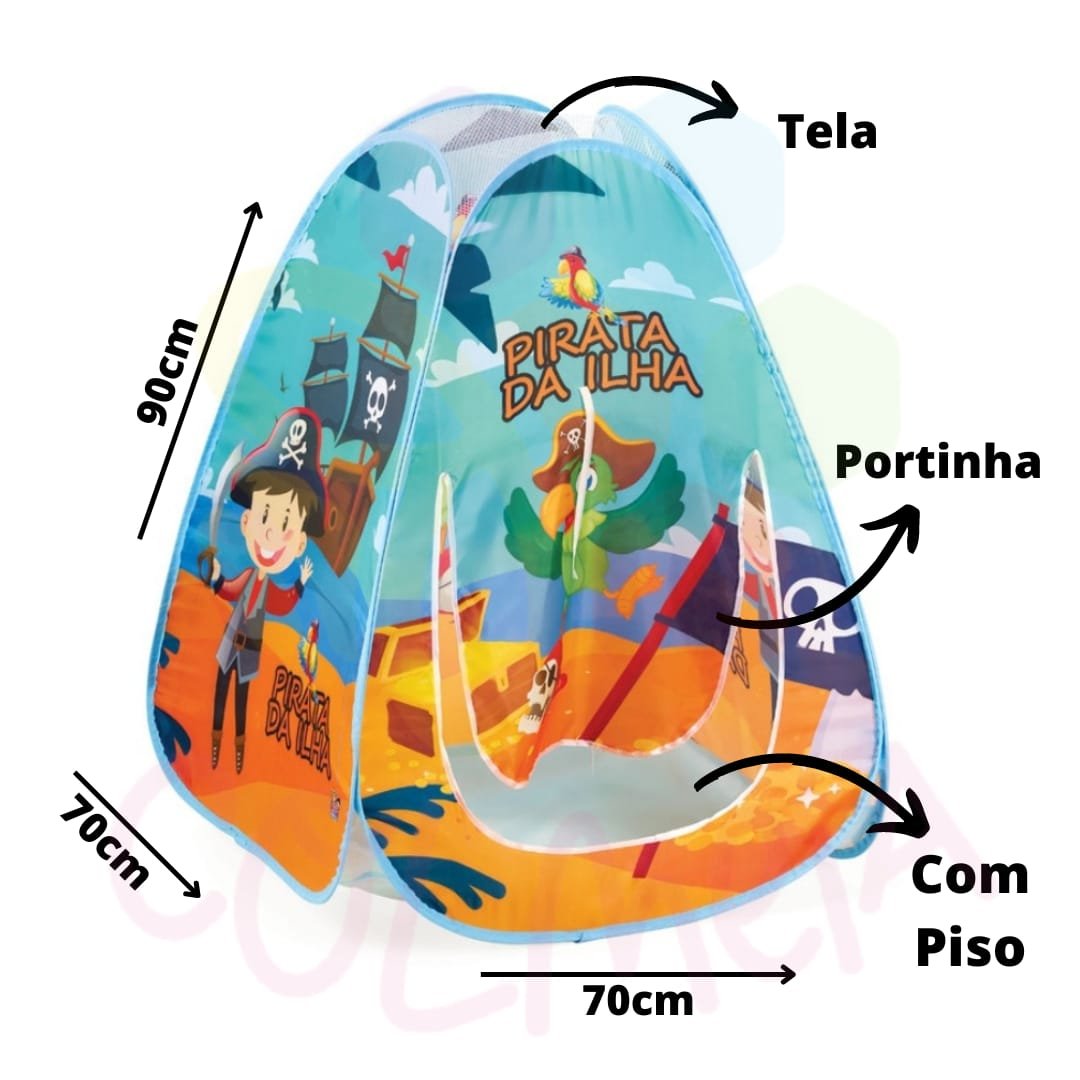 Toca Barraca Infantil Dobrável Pop Up + 50 Bolinhas Pirata da Ilha Fabrincando Ideias Inovadoras - 2