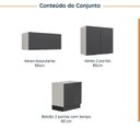 Ver imagem 4 de Lavanderia Modulada 3 Peças sem Tampo com Rodapé Ipanema CabeCasa MadeiraOriginals Cinza/Grafite Trama