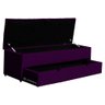 Calçadeira Recamier Baú Sapateira Casal 140cm Ayla Veludo Tampo Reto - Estopar Ayla 140cm Veludo Rox - 3