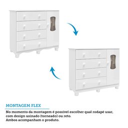 Quarto de Bebê Berço 3 em 1, Guarda-roupa e Cômoda com Janelas 100% MDF Aurora Espresso Móveis - 7