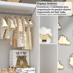 Quarto de Bebê Berço 3 em 1, Guarda-roupa e Cômoda com Janelas 100% MDF Aurora Espresso Móveis - 12