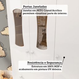Quarto de Bebê Berço 3 em 1, Guarda-roupa e Cômoda com Janelas 100% MDF Aurora Espresso Móveis - 8