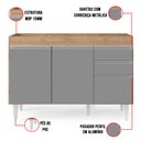Ver imagem 5 de Balcão de Cozinha Lavanderia sem Tampo 02 Gavetas 120 cm - D’Rossi Beth Castanho e Cinza