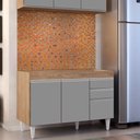Ver imagem 2 de Balcão de Cozinha Lavanderia sem Tampo 02 Gavetas 120 cm - D’Rossi Beth Castanho e Cinza