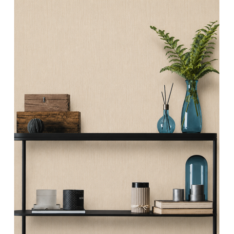 Papel de Parede Linho Natural Bege Claro Texturizado - Coleção Criativo 3