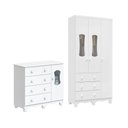 Ver imagem 3 de Quarto Infantil com Guarda Roupas 3 Portas e Cômoda com Janelas 100% Mdf Lana Espresso Móveis