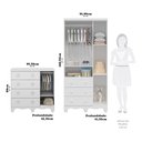 Ver imagem 4 de Quarto Infantil com Guarda Roupas 3 Portas e Cômoda com Janelas 100% Mdf Lana Espresso Móveis