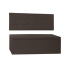 Ver imagem 1 de Kit Painel e Calçadeira Baú Casal 1,40m Roma Corano Marrom - Pallazio