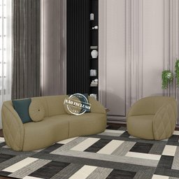 Jogo Sofa 288 cm 4 Lug E Poltrona 1 Lug Passion TCE 1025 Linho Moll - 10 Jogo Sofa 288 cm 4 Lug E Poltrona 1 Lug Passion TCE 1025 Linho Moll - 10