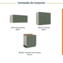 Ver imagem 4 de Lavanderia Modulada 3 Peças 2 Armários Aéreos 4 Portas 1 Balcão Ipanema CabeCasa MadeiraOriginals Verde/Folha