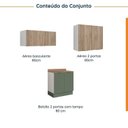 Ver imagem 4 de Lavanderia Modulada 3 Peças 2 Armários Aéreos 4 Portas 1 Balcão Ipanema CabeCasa MadeiraOriginals Verde/Folha/Acácia