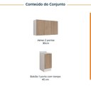 Ver imagem 4 de Lavanderia Planejada 2 Peças 1 Armário Aéreo 3 Portas 1 Balcão Ipanema CabeCasa MadeiraOriginals Marrom/Acácia
