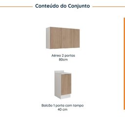 Lavanderia Modulada 2 Peças 1 Armário Aéreo 3 Portas 1 Balcão Ipanema Cabecasa Madeiramadeira - 4