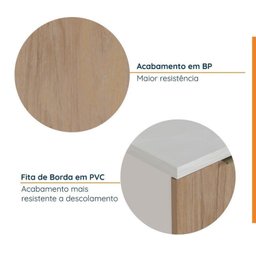 Lavanderia Modulada 2 Peças 1 Armário Aéreo 3 Portas 1 Balcão Ipanema Cabecasa Madeiramadeira - 5