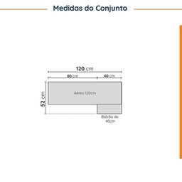 Lavanderia Modulada 2 Peças 1 Armário Aéreo 3 Portas 1 Balcão Ipanema Cabecasa Madeiramadeira - 3