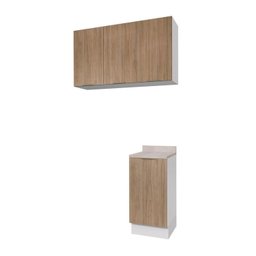 Lavanderia Modulada 2 Peças 1 Armário Aéreo 3 Portas 1 Balcão Ipanema Cabecasa Madeiramadeira - 2