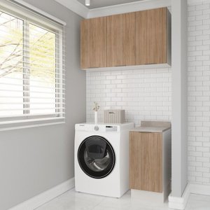 Lavanderia Modulada 2 Peças 1 Armário Aéreo 3 Portas 1 Balcão Ipanema Cabecasa Madeiramadeira