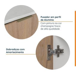 Lavanderia Modulada 2 Peças 1 Armário Aéreo 3 Portas 1 Balcão Ipanema Cabecasa Madeiramadeira - 6