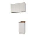 Ver imagem 2 de Lavanderia Planejada 2 Peças 1 Armário Aéreo 3 Portas 1 Balcão Ipanema CabeCasa MadeiraOriginals Branco