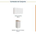 Ver imagem 4 de Lavanderia Modulada 2 Peças 1 Armário Aéreo 3 Portas 1 Balcão Ipanema CabeCasa MadeiraOriginals Branco
