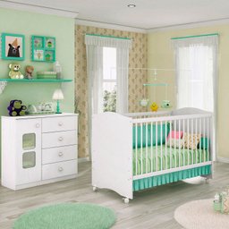 Quarto Infantil Berço e Cômoda Xodó Branco - 1