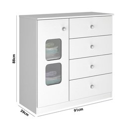 Quarto Infantil Berço e Cômoda Xodó Branco - 3