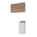 Ver imagem 2 de Lavanderia Modulada 2 Peças 1 Armário Aéreo 3 Portas 1 Balcão Ipanema CabeCasa MadeiraOriginals