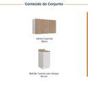 Ver imagem 4 de Lavanderia Planejada 2 Peças 1 Armário Aéreo 3 Portas 1 Balcão Ipanema CabeCasa MadeiraOriginals Marrom/Branco/Acácia