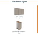 Ver imagem 4 de Lavanderia Planejada 2 Peças 1 Armário Aéreo 3 Portas 1 Balcão Ipanema CabeCasa MadeiraOriginals Marrom/Fendi Trama