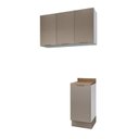 Ver imagem 2 de Lavanderia Planejada 2 Peças 1 Armário Aéreo 3 Portas 1 Balcão Ipanema CabeCasa MadeiraOriginals Marrom/Fendi Trama