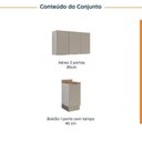 Ver imagem 4 de Lavanderia Modulada 2 Peças 1 Armário Aéreo 3 Portas 1 Balcão Ipanema CabeCasa MadeiraOriginals Marrom/Fendi Trama