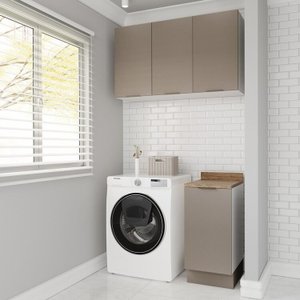 Lavanderia Modulada 2 Peças 1 Armário Aéreo 3 Portas 1 Balcão Ipanema CabeCasa MadeiraMadeira