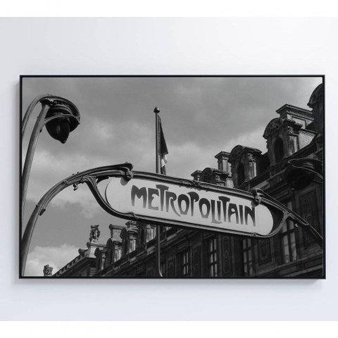 Quadro Metro Paris 120x80 Cm Vidro Impresso
