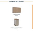 Ver imagem 4 de Lavanderia Planejada 2 Peças 1 Armário Aéreo 3 Portas 1 Balcão Ipanema CabeCasa MadeiraOriginals Marrom/Fendi/Acácia