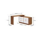 Ver imagem 4 de Escrivaninha em L com 2 Portas e 3 Gavetas Multimóveis Crrui-ESC005 Madeirado/Branco