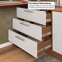 Ver imagem 3 de Escrivaninha em L com 2 Portas e 3 Gavetas Multimóveis Crrui-ESC005 Madeirado/Branco